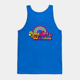 Peace Love Weirdos - Retro Rainbow Tank Top